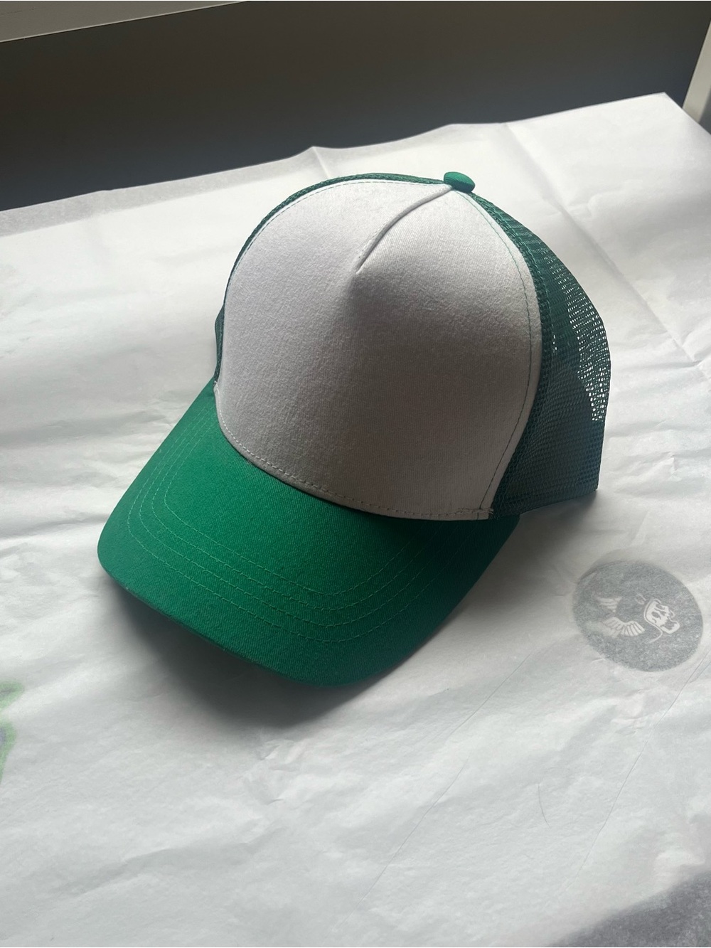 Green and White Trucker Cap